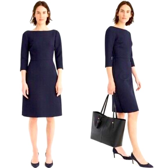 J. Crew Dresses New Jcrew Navy Blue Quarters Sleeved Business